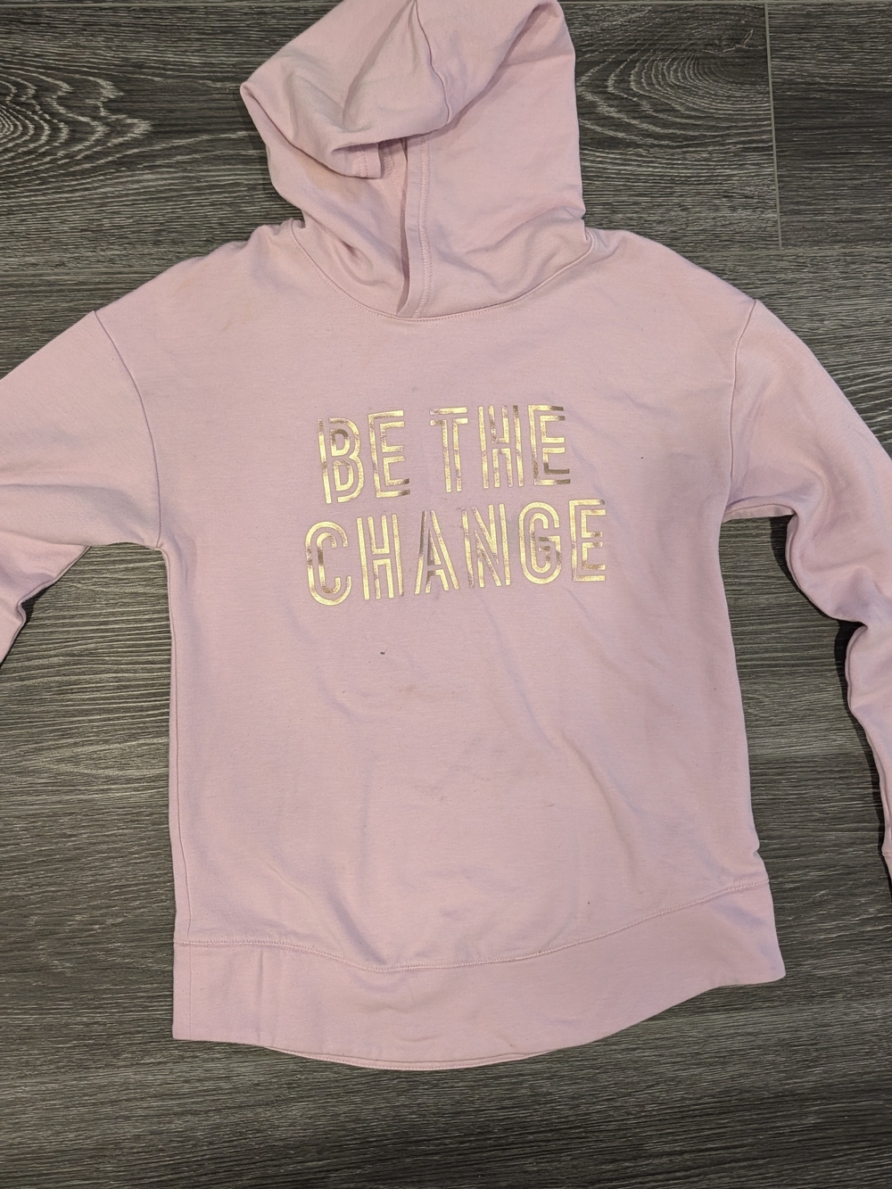 Pink "Be The Change" Girls Hoodie Sweatshirt